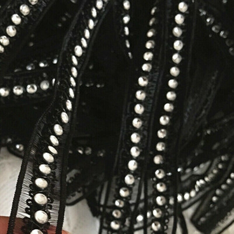 4.6m Strass Spitzenrand DIY Nähen Band Rand Dekor Basteln 13mm Breit Glänzend
