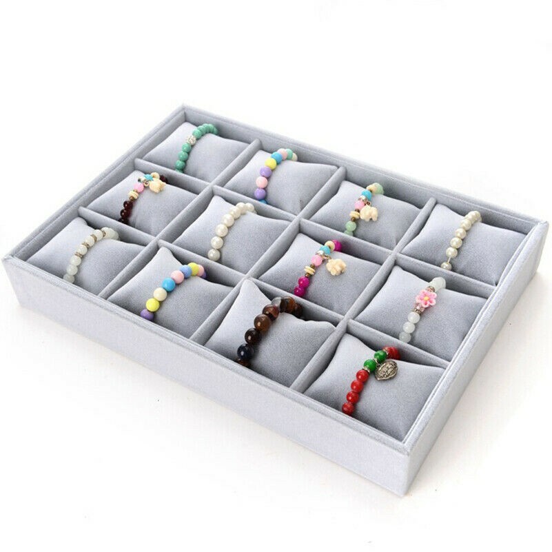 12 Grid Watch Box Jewelry Case Bracelet Display Organizer Storage Velvet