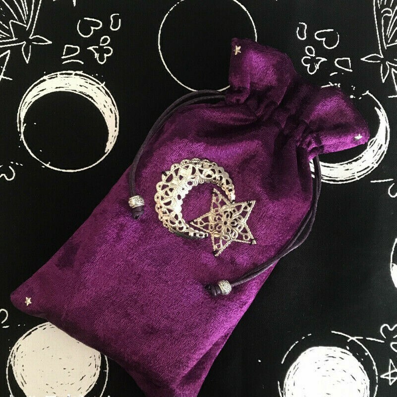 Velvet Tarot Card Bag Case Pouch Pagan Wicca Divination Altar Star Moon New