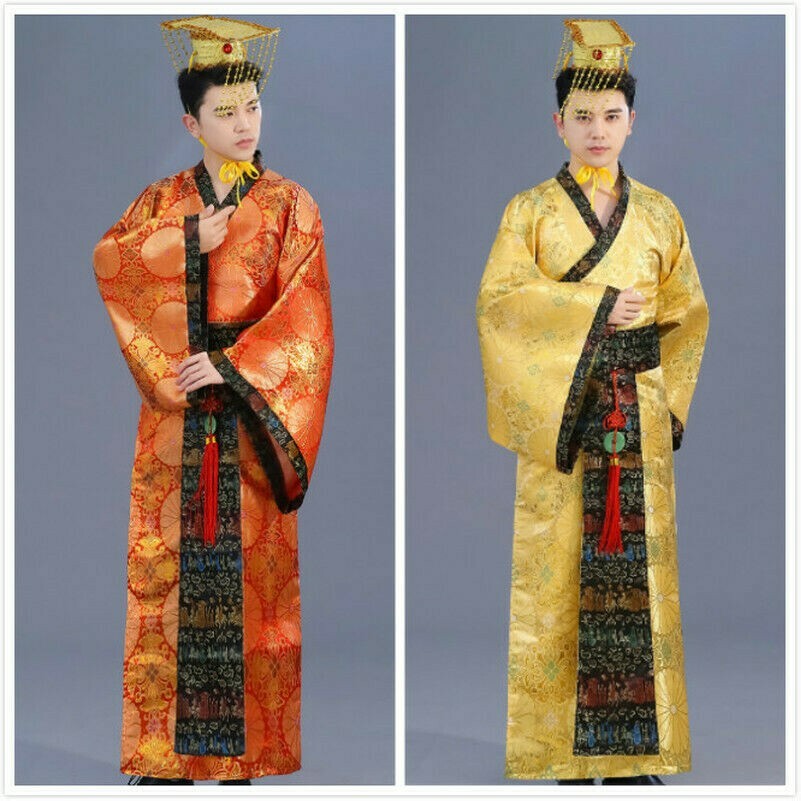 Uomo Antico Hanfu Costume Cinese Ttang Imperatore Performance Vestito Cosplay