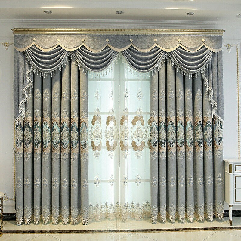 European Chenille Blackout Curtain for Living Room Drape Window Treatments