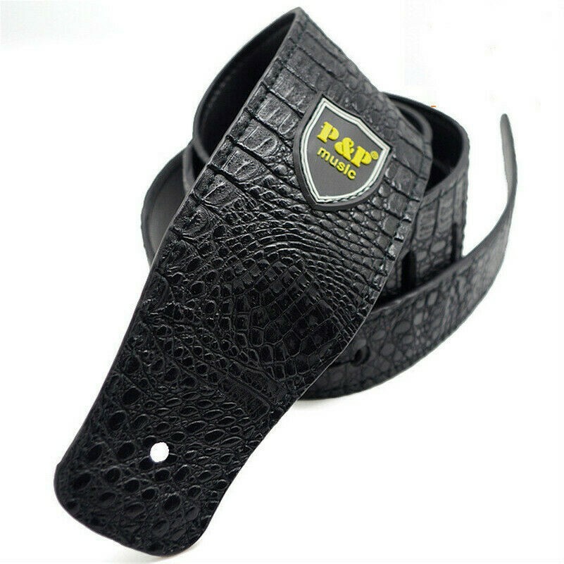 PU Leather Guitar Strap Alligator Pattern Grain Acoustic Bass guitar Belt