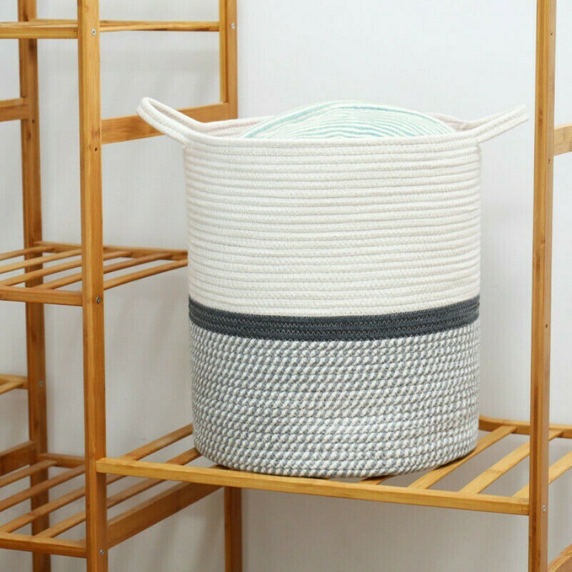 Cotone Corda Bucato Cesto Grande Sporco Vestiti Giocattolo Conservazione Bucket