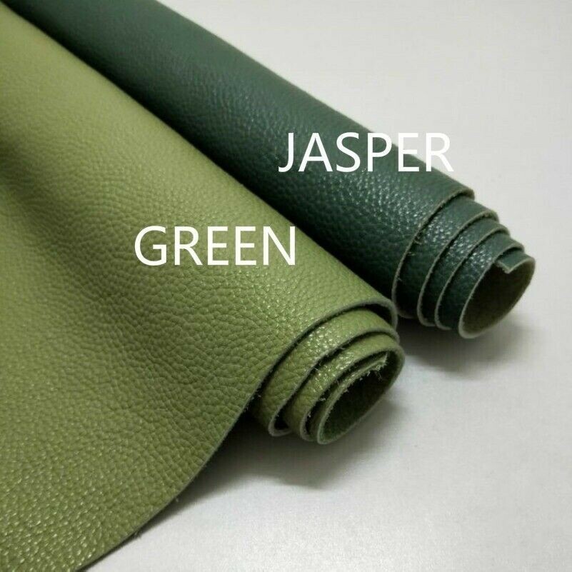 First Layer Cowhide Genuine Real Leather Fabric Hide Cut Material Scrap Green
