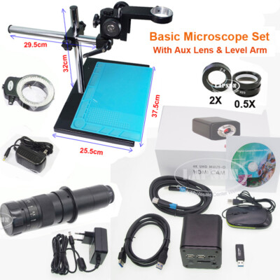 4K 8MP 30FPS HDMI USB WIFI Industry Microscope Camera Set Stand Lens Sony IMX334