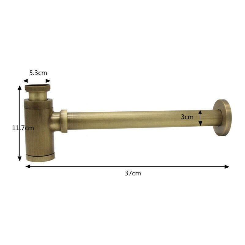 Antique Brass Basin Bottle Trap Drain Pipe Fittings Sink Waste Drainer Bathroom