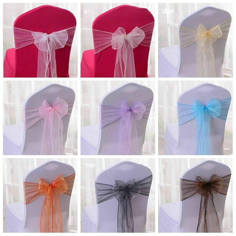 20X Tulle Chaise Écharpe Attaches Nœud Ruban Mariage Banquet Fête Venue