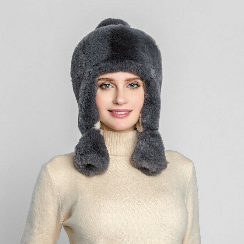 women-faux-fur-ushanka-trapper-hat-russian-cossack-pom-pom-ski-winter-warm