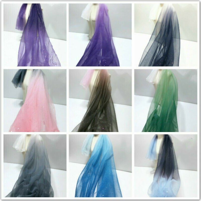 Gradiente Rete Tessuto Glitter Matrimonio Gonna Danza Costume Materiale By Metro
