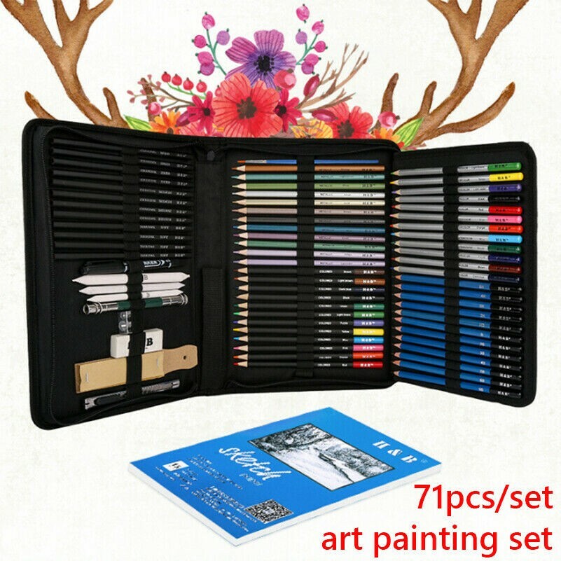 71pcs/set Professional Art Painting Drawing Set Artist Tool School Supplies Chic