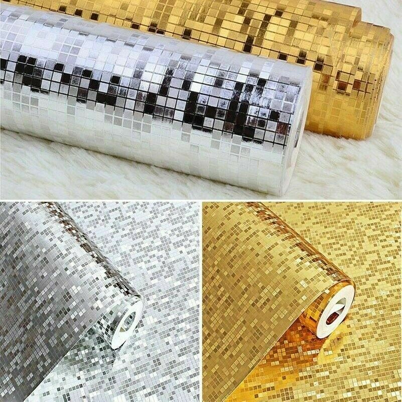 3D Wasserfest Gold Folis Glitzer Tapete Ktv Verbindung Zähler Säule Wand Dekor