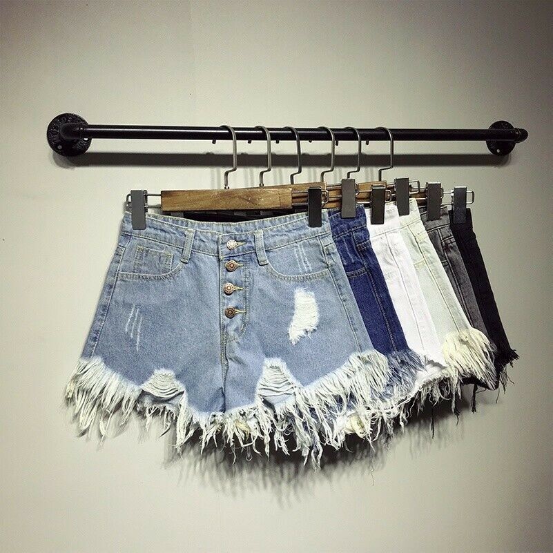 lady-ripped-high-waist-button-up-denim-shorts-tassel-hot-pants-jeans-from-modern