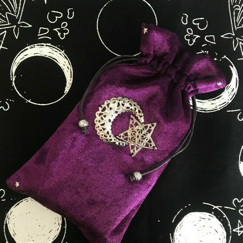 Samt Tarot Karte Tasche Schutzhülle Heidnisch Wicca Weissagung Altar Stern Mond