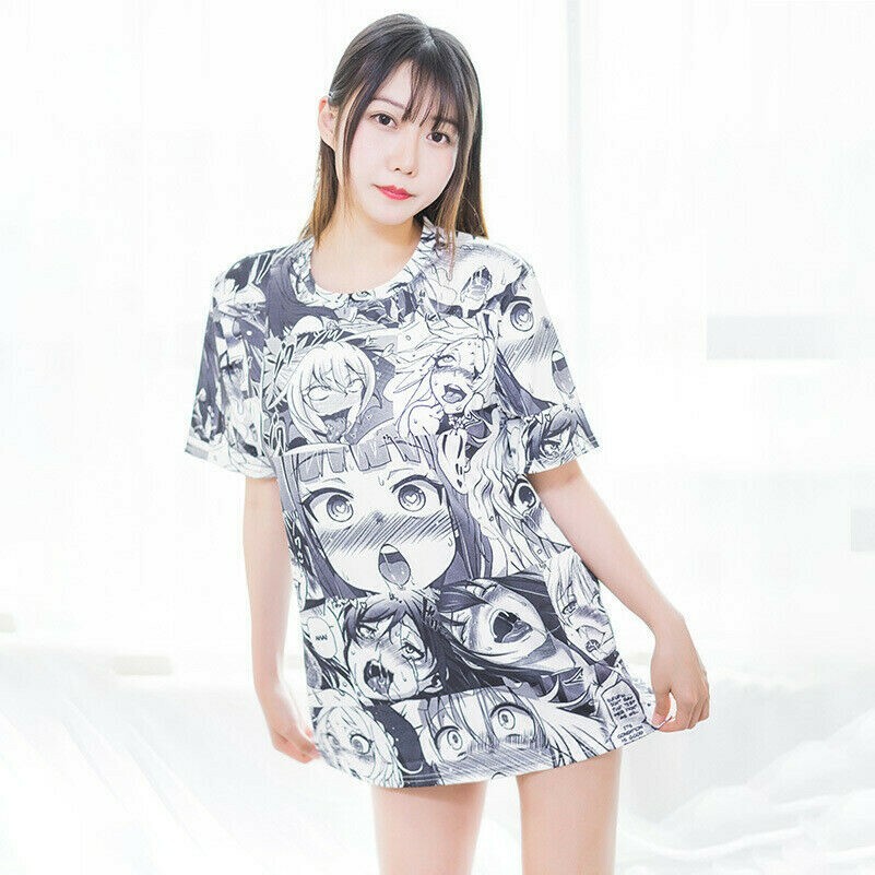 Donna Lolita Camicia Giapponese Manica Corta Maglietta Pullover T-Shirt Kawaii