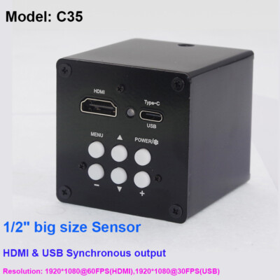 VGA/USB/HDMI/4K/TYPE-C 1080P 30-60FPS Industry Digital Video Microscope Camera