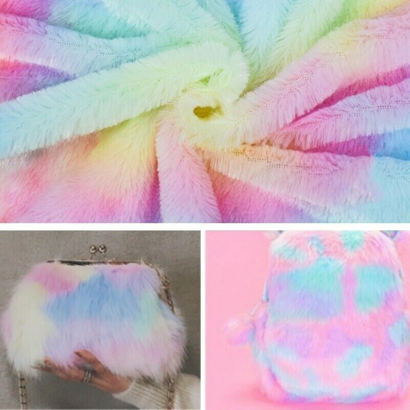 Regenbogen Plüsch Stoff Batik Kunst Material Kissen Bekleidung Tasche von Meter