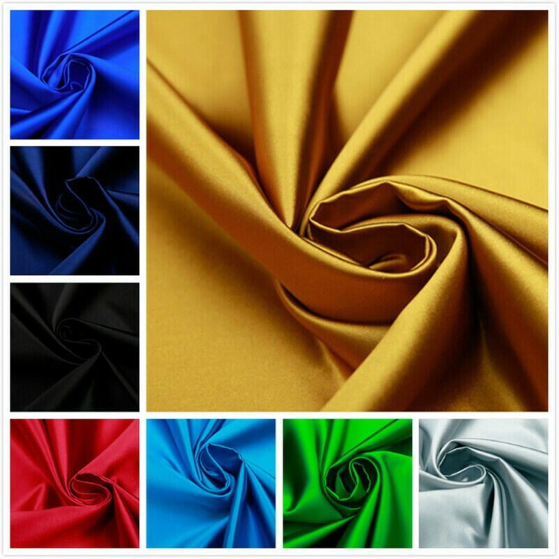 1M Brokat Stoff Solid Seidig Satin Tuch Für Tang Anzug Kostüm Cheongsam