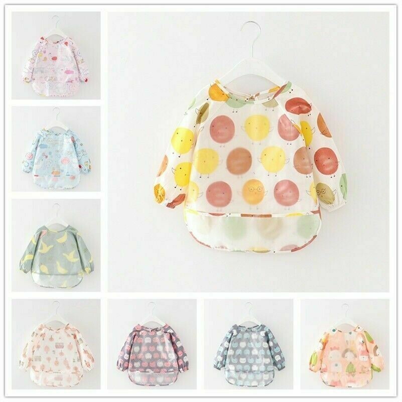 2-4 Jahre Baby Lätzchen Fütterung Kittel Aprons Overclothes Lang Arm Wasserfest