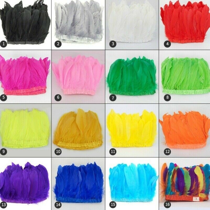 2M Feather Trim Ribbon Fringe Trimming Sewing Craft DIY Dancewear Costume