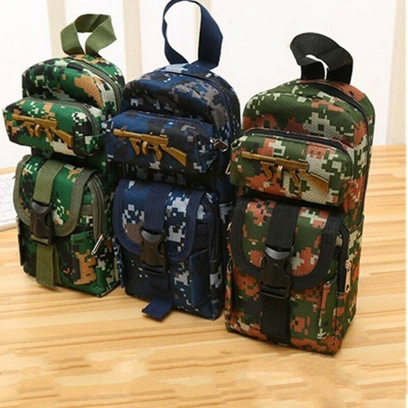 1 X Pencil Case Pen Case Holder Large Army Style Camouflage Stationery Novelty