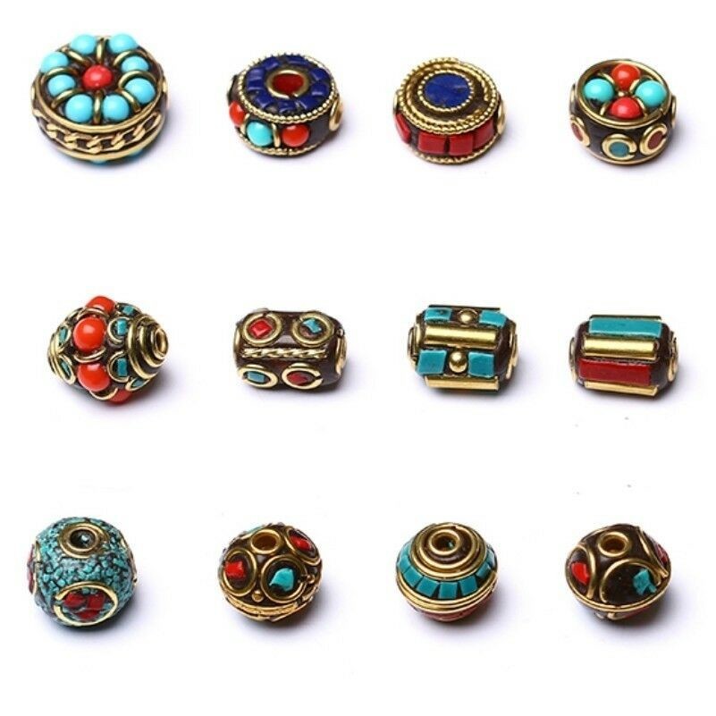 5pcs Népal Laiton Bouddha Perle Espaceur Fait à la Main Rétro Breloque Bijoux