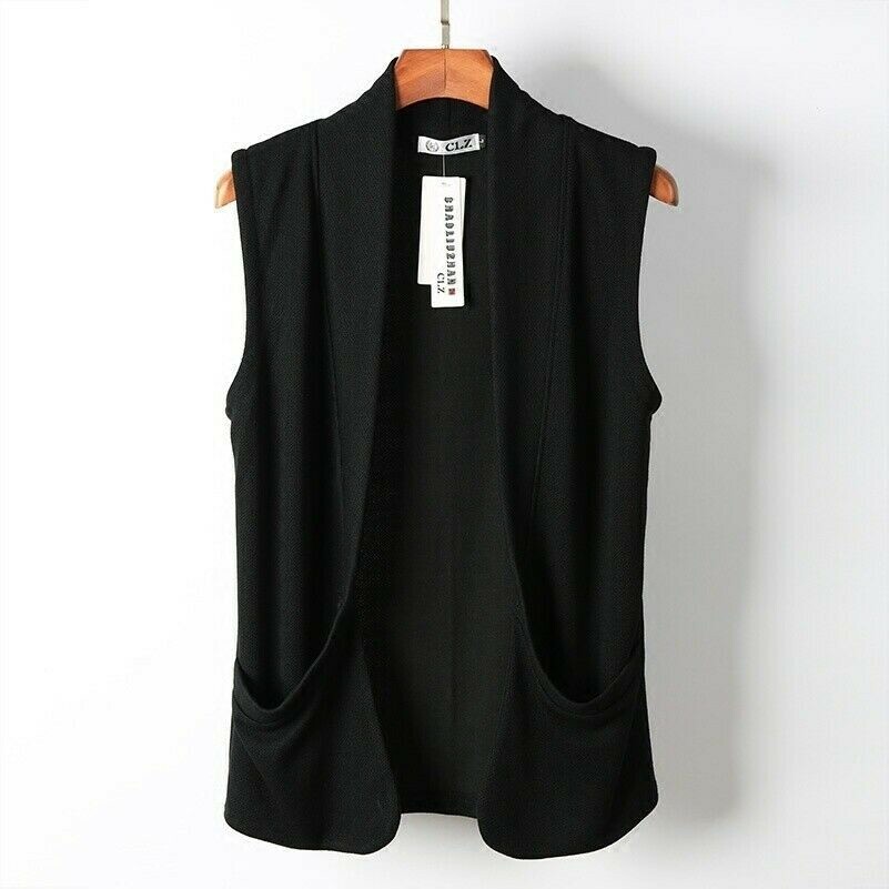 Uomo Gilet Cardigan Cappotto Giacca senza Maniche Top Giacca Casual Tasca
