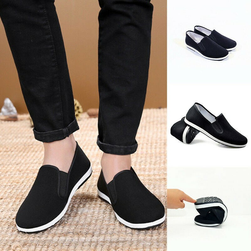 Herren Kung Fu Schuhe Gummisohle Tai-Chi Kampfsport Hausschuhe Chinesisch Stil