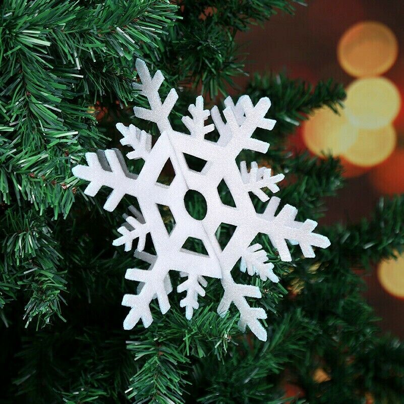 Set Of 3 Steric Snowflake Christmas Tree Ceiling Hanging