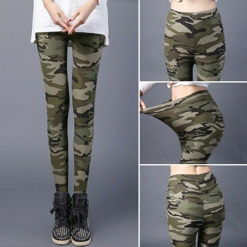 Women Camouflage Legging Camo Army Military Skinny Pants Trousers Gym Sport Yoga