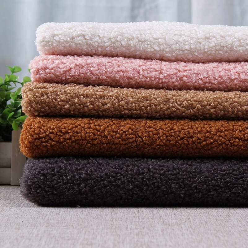 40x63" Faux Sherpa Shearling Loop Wool Fabric Curly Fur Thicken Clothes Toys DIY