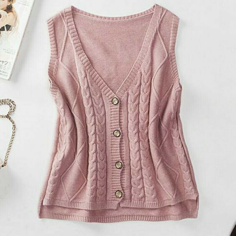 lady-knit-vest-cardigan-gilet-sleeveless-sweater-jumper-tops-knitwear-casual