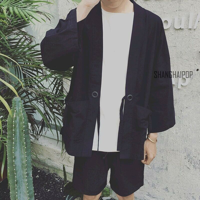 Kimono Cardigan Giapponese Camicia Da Uomo Stampa - Foto 5