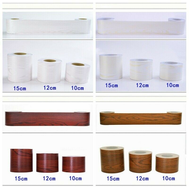5m Wallpaper Border Wood Grain Self Adhesive Wall Skirting Thick Waterproof