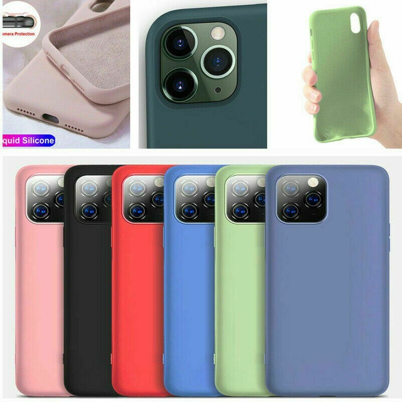 Für IPHONE 6-11 pro Max Liquid Mattiert Matt Candy Weich Silikon Schutzhülle
