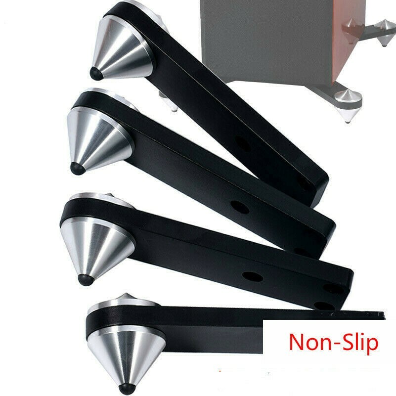 4 PCS Non-Slip Speaker Spike Feet Stand Aluminium Shock Absorbing Isolation Foot