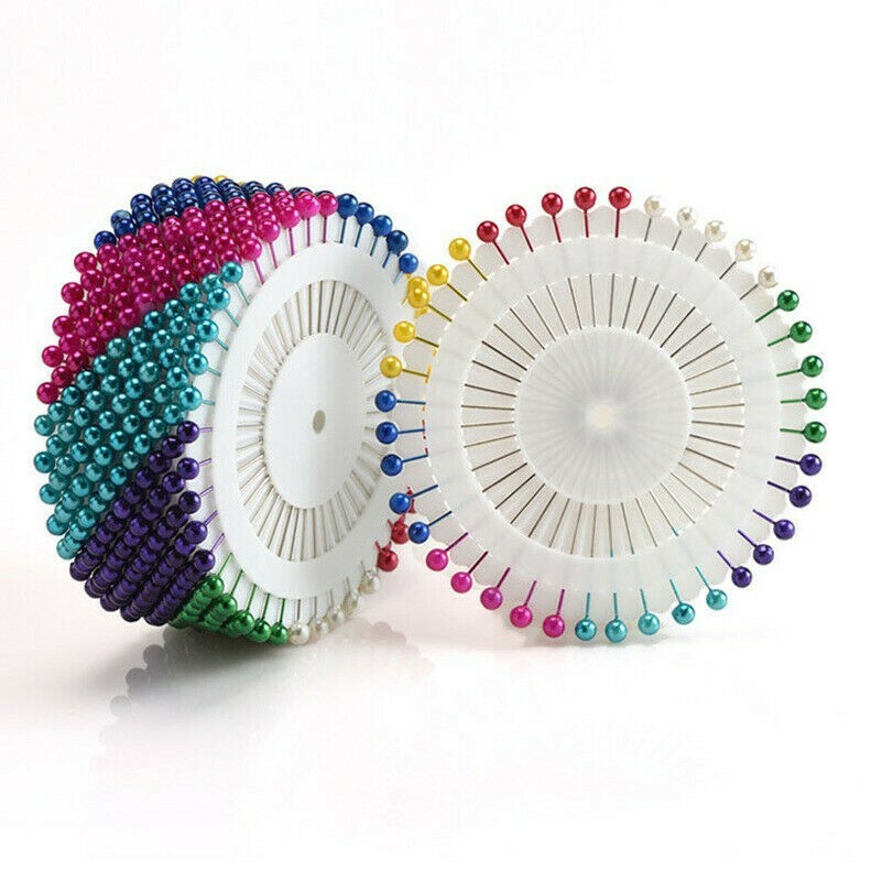 480pcs Portable DIY Sewing Locating Straight Pearl Headed Pins Needles