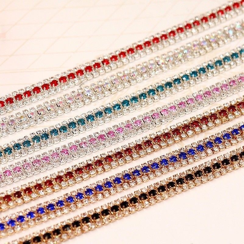 8mm strass chaîne bordure ruban verre cristal transparent Sparkle décore DIY