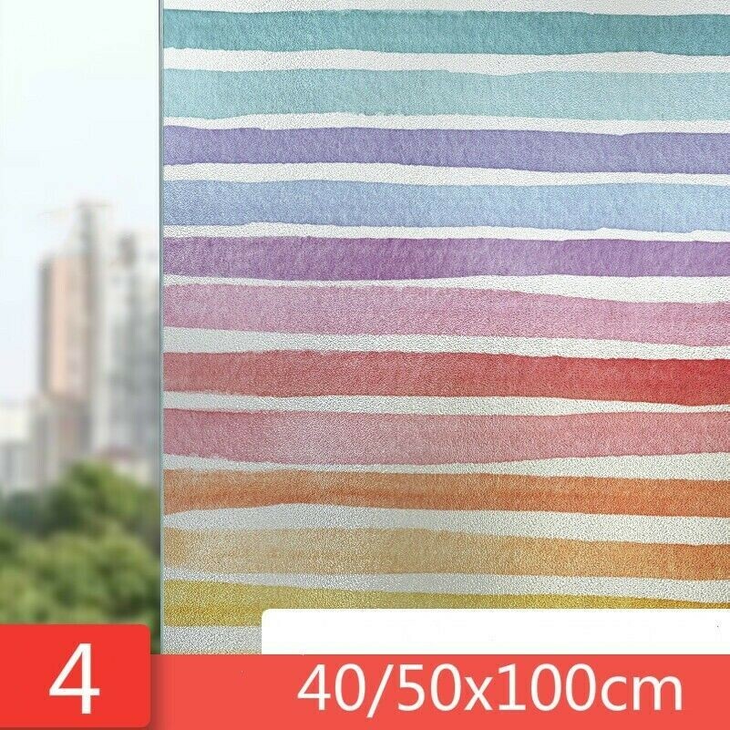 colorful-window-films-stained-static-cling-frosted-glass-sticker-pvc-striped