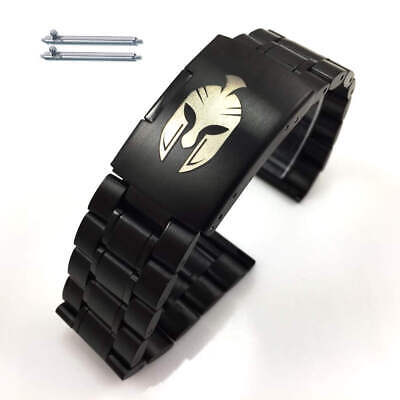 Steel Metal Bracelet Replacement Watch Band Strap Black Spartan Series #5016-40