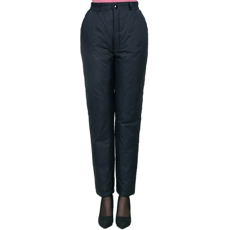 Donna Inverno Piumino Pantaloni Anatra Piumino Imbottito Vita Alta Scalda Spesso