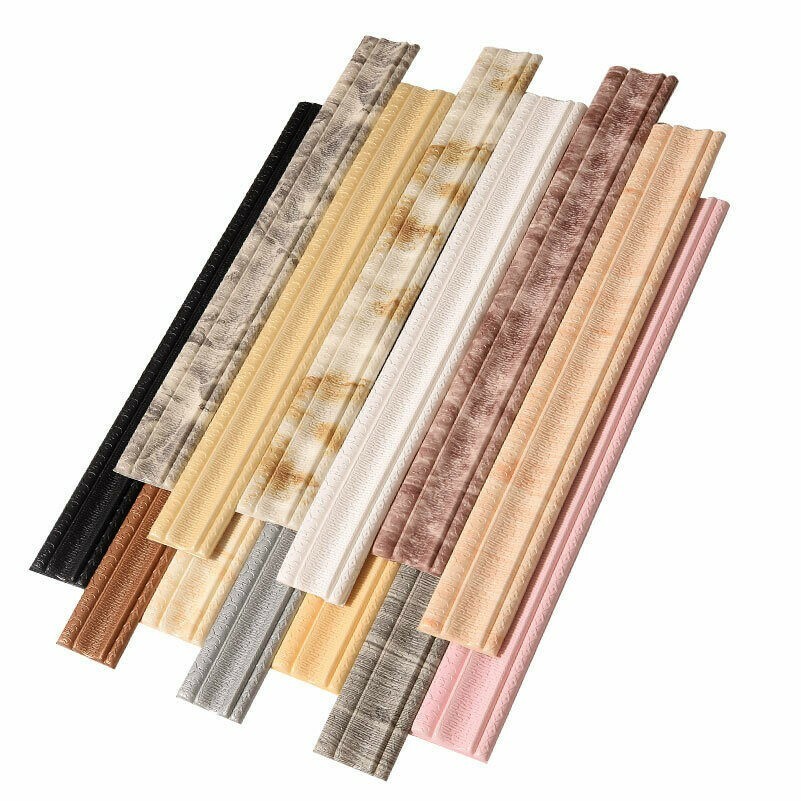 2.3M Plinthe Bordure Stickers Autocollant Imperméable 3D Papier Peint Décor