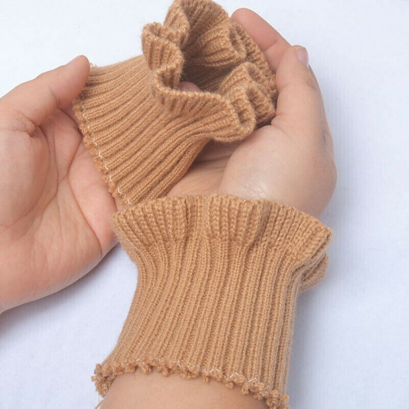 1 Pair Ruffle Cuff Ribbed Trim Fabric Elastic Knit Wrist Band DIY Stretch Sewing