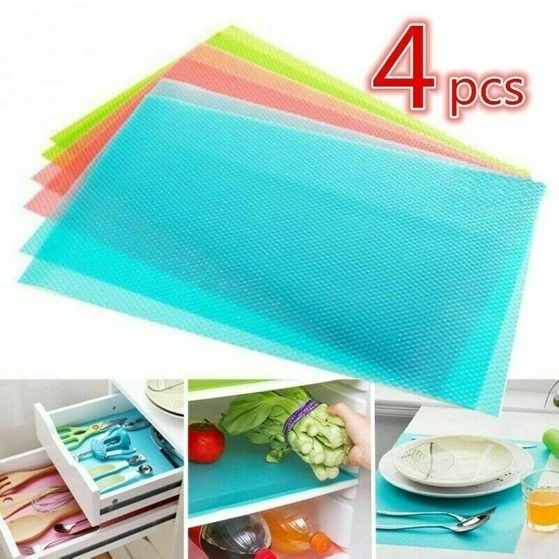 4pcs / Set Réfrigérateur Coussinet Tapis Antibactérien Antisalissure Moissisure
