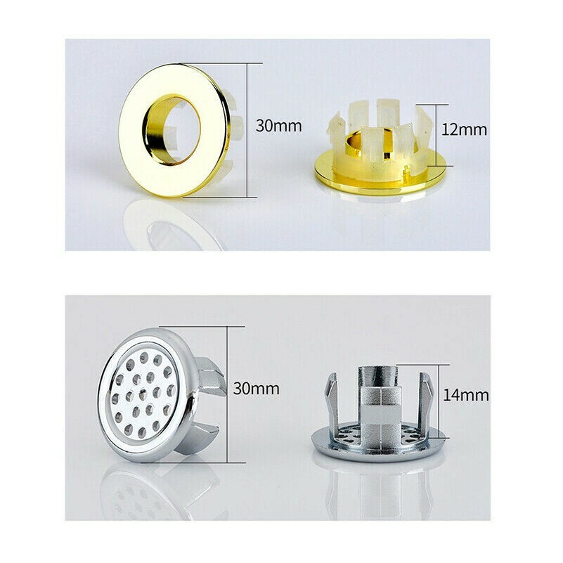3st Ersatz Rund Überlauf Deckel Badezimmer Waschbecken Trimmen für 22-24mm Loch