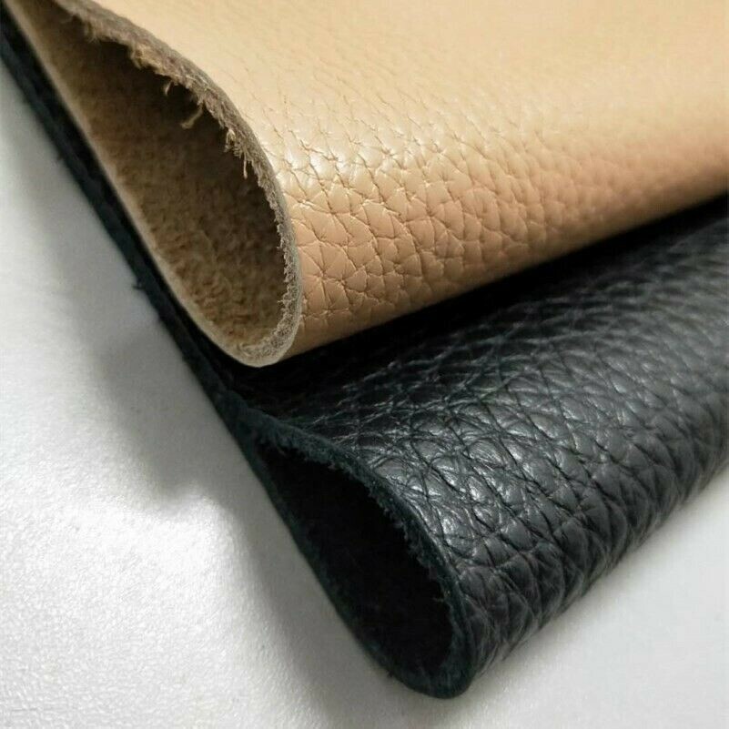 First Layer Cowhide Real Genuine Leather Fabric Scrap Material Hide Cut Beige