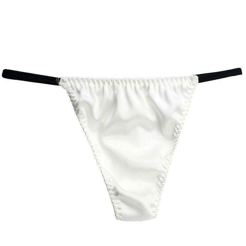 Men Gay Silk Thong Briefs Underwear G String T Back Low Waist Floral Leopard SPW