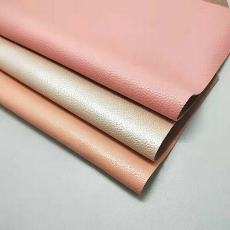 Pearl Leather Fabric First Layer Cowhide Genuine Real Hide Cut Scrap Pink Shiny