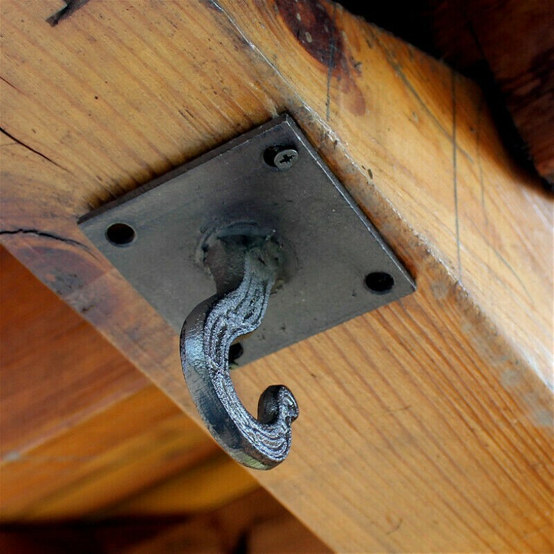 Ghisa Soffitto Gancio con Viti Nero Cucina Fascio da Parete Cesto Appendiabiti