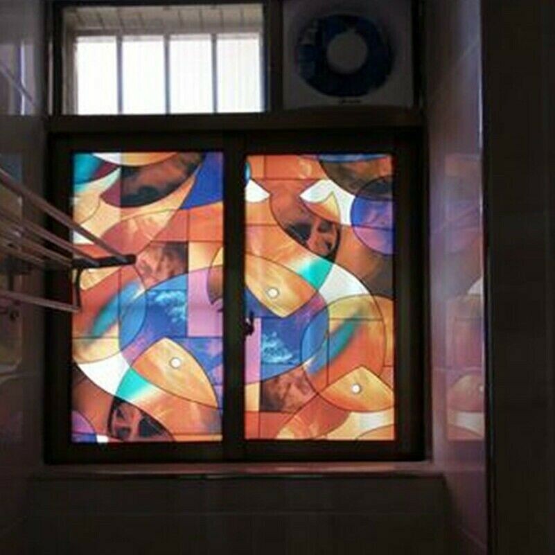 3D Geometric Static Window Film No Glue Glass Sticker Opaque Privacy Decor