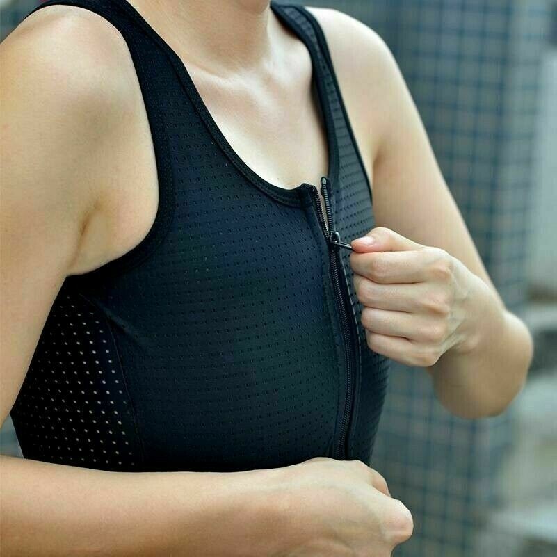 Lesbisch Tank Top Les Bauchfreie Weste Reißverschluss Tomboy Brust Binder Buckle